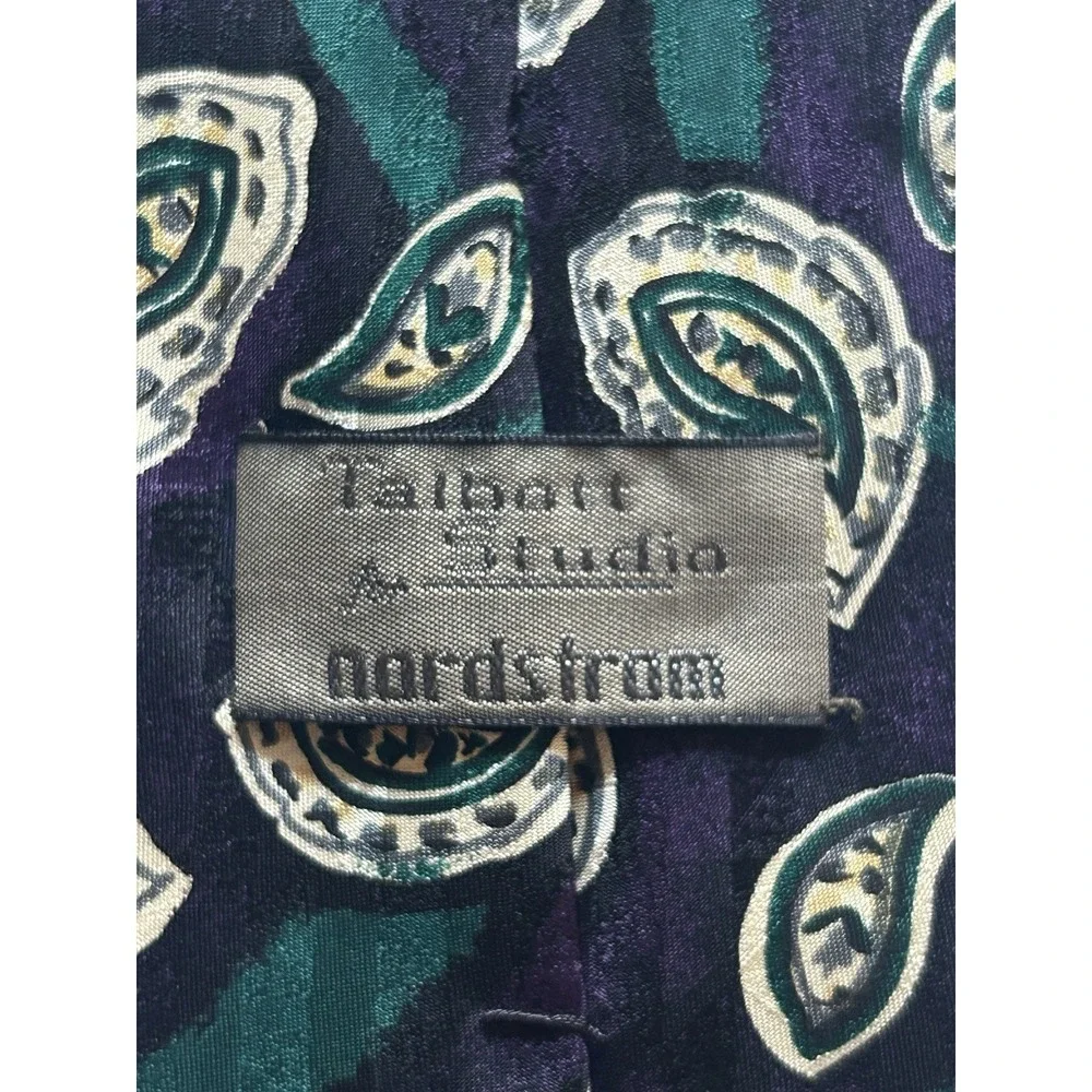 Robert Talbott‎ Studio for Nordstrom Silk Tie Paisley Hand-Sewn USA 3.5